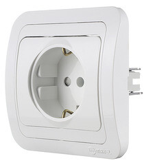 Розетка Makel Mimoza встраиваемая белая со шторками (12058) - фото 5