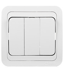 Выключатель Makel Mimoza трехклавишный встраиваемый белый (12091) - фото 1