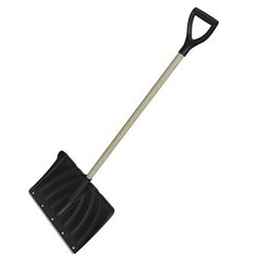 Лопата снегоуборочная Крепыш цикл 440х315 мм деревянный черенок