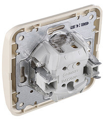 Выключатель Makel Mimoza одноклавишный встраиваемый бежевый (25001) - фото 3