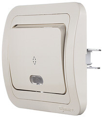 Переключатель Makel Mimoza одноклавишный встраиваемый бежевый с подсветкой (25025) - фото 5