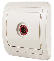 Розетка телевизионная Makel Mimoza встраиваемая бежевая (25027) - фото 2