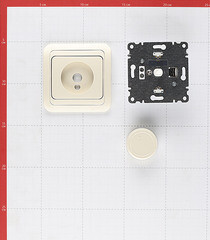 Диммер Makel Mimoza одноклавишный встраиваемый бежевый (25011) - фото 4