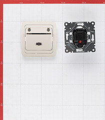 Выключатель Makel Mimoza одноклавишный встраиваемый бежевый с задержкой выключения с подсветкой (25046) - фото 2