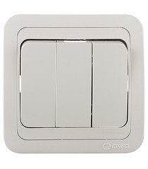 Изображение товара Выключатель Makel Mimoza трехклавишный встраиваемый бежевый (25091)