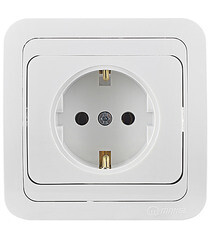 Розетка Makel Mimoza встраиваемая белая (12028) - фото 1