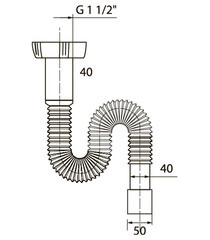 Сифон для раковины и мойки Wirquin Pro 1 1/2х40 мм без выпуска с соединением 40/50 мм (30717993) - фото 3