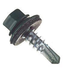 Саморезы кровельные с буром 19х5,5 мм металл-металл зеленые RAL 6005 (70 шт.) - фото 1