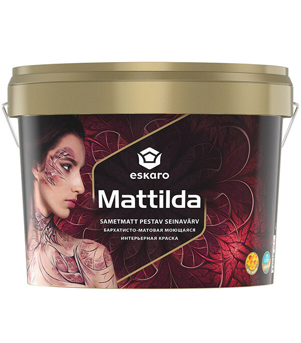 Изображение товара Eskaro Mattilda бесцветная моющаяся акриловая краска 9 л для внутренних работ