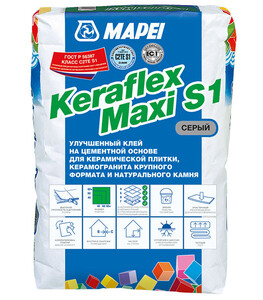 Клей для плитки/ керамогранита/ камня Mapei Keraflex Maxi S1 эластичный серый класс С2 ТЕ S1 25 кг — купить в Москве: цена за штуку, характеристики, отзывы, фото в интернет-магазине Петрович