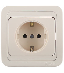 Розетка Makel Mimoza встраиваемая бежевая (25028) - фото 1