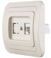 Розетка компьютерная Makel Mimoza встраиваемая бежевая RJ45 (25035) - фото 5