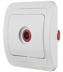 Розетка телевизионная Makel Mimoza встраиваемая белая (12027) - фото 3