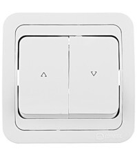 Выключатель жалюзи Makel Mimoza двухклавишный встраиваемый белый (12041)