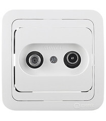 Розетка телевизионная Makel Mimoza встраиваемая белая (12098) - фото 1