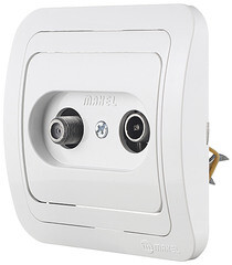 Розетка телевизионная Makel Mimoza встраиваемая белая (12098) - фото 2