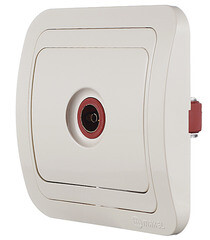 Розетка телевизионная Makel Mimoza встраиваемая бежевая (25007) - фото 2