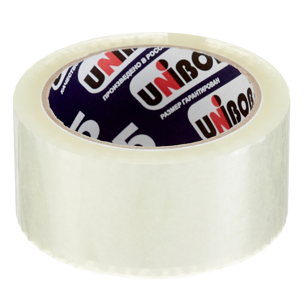 Изображение товара Лента клейкая упаковочная Unibob бесшумная прозрачная 48 мм 66 м