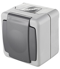 Розетка Makel накладная серая с крышкой (36064099) - фото 2