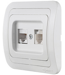Розетка компьютерная/ телефонная Makel Mimoza встраиваемая белая RJ11/ RJ45 (12037) - фото 5