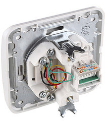 Розетка компьютерная/ телефонная Makel Mimoza встраиваемая белая RJ11/ RJ45 (12037) - фото 4