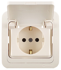 Розетка Makel Mimoza встраиваемая бежевая со шторками с крышкой (25009) - фото 6