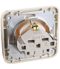 Розетка Makel Mimoza встраиваемая бежевая со шторками с крышкой (25009) - фото 4