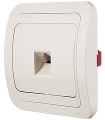 Розетка телефонная Makel Mimoza встраиваемая бежевая RJ11 (25014) - фото 5