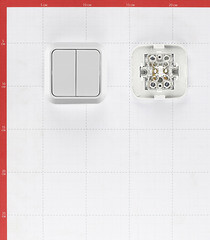 Выключатель Makel Siva Ustu двухклавишный накладной белый (45103) - фото 5