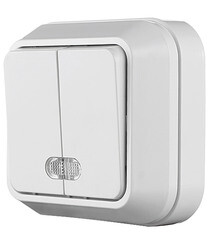 Выключатель Makel Siva Ustu двухклавишный накладной белый с подсветкой (45123) - фото 4