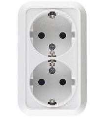 Розетка Makel Siva Ustu накладная белая (45182) - фото 1