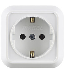 Изображение товара Розетка Makel Siva Ustu накладная белая (45108)