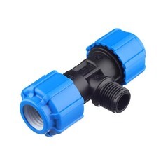 Тройник ПНД ТПК-Аква компрессионный 20х20х1/2 НР(ш)