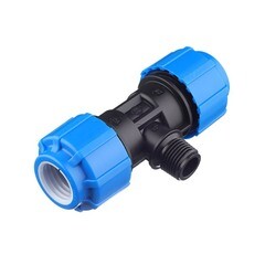 Тройник ПНД ТПК-Аква компрессионный 25х25х1/2 НР(ш)