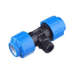 Тройник ПНД ТПК-Аква компрессионный 25х25х3/4 НР(ш)