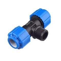 Тройник ПНД ТПК-Аква компрессионный 20х20х3/4 НР(ш)