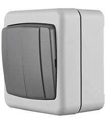 Выключатель Makel двухклавишный накладной серый (36064003) - фото 2