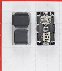 Блок выключатель и розетка Makel Mimoza одноклавишный накладной серый (36064202) - фото 3