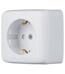 Розетка Hegel Alfa накладная белая со шторками (РА16-114) - фото 3