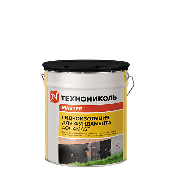 Изображение товара Битумная гидроизоляционная мастика Технониколь АкваМаст 18 кг для фундамента