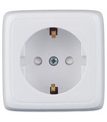 Изображение товара Розетка Hegel Alfa накладная белая со шторками (РА16-114)