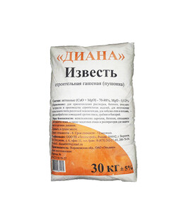 Известь-пушонка гашеная Diana 30 кг — купить в Москве: цена за мешок ...