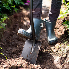 Лопата штыковая Plantic Terra стальная остроугольная садовая с металлическим черенком 800 мм (11003-01) - фото 5