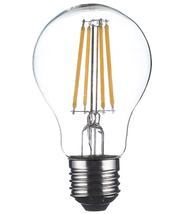 Изображение товара Лампа светодиодная филаментная Osram E27 2700К 5 Вт 600 Лм 220-230 В груша A60 прозрачная
