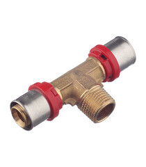 Тройник Tiemme 20(пресс) х 1/2 НР(ш) х 20(пресс) - фото 1