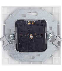 Розетка Simon 15 встраиваемая белая со шторками с крышкой (1590450-030) - фото 3