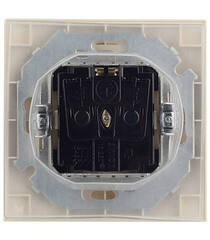 Розетка Simon 15 встраиваемая слоновая кость со шторками с крышкой (1590450-031) - фото 3