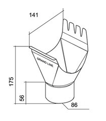 Воронка желоба Grand Line металлическая d125-90 мм графитовый серый RAL 7024 - фото 5