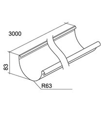 Желоб водосточный Grand Line металлический d125 мм 3 м темно-коричневый RR 32 - фото 3