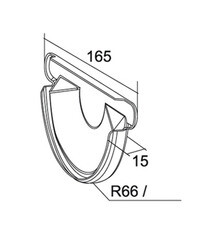 Заглушка желоба Grand Line металлическая d125 мм темно-коричневый RR 32 - фото 3